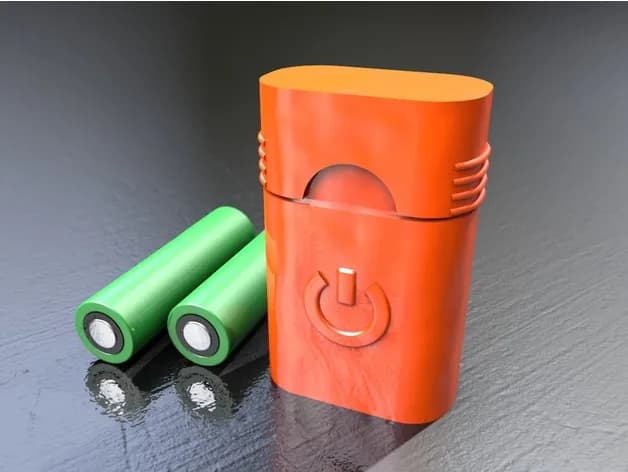 STL - Caja para baterías 18650 con logo render 3