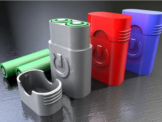 STL - Caja para baterías 18650 con logo render 4
