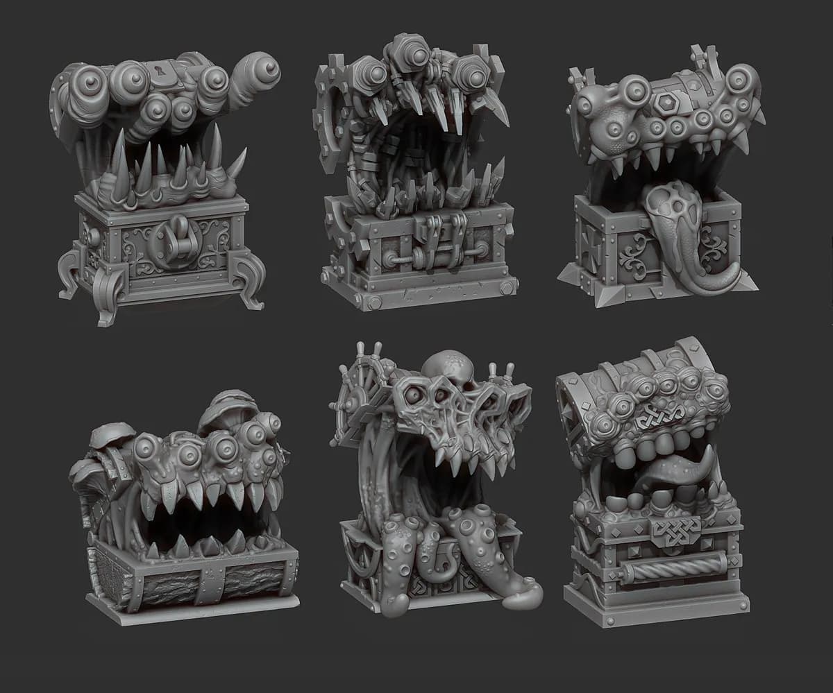 STL - Cajas de Mimic Fantasía Oscura