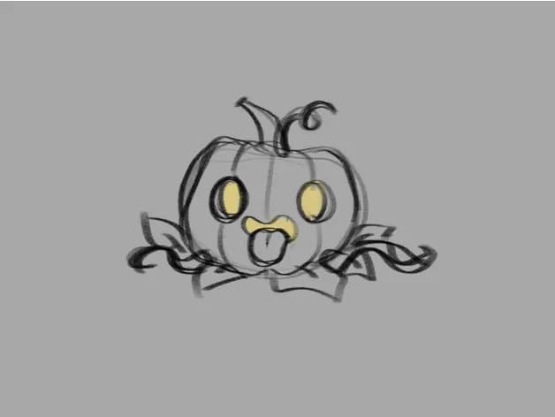 STL - Calabaza de Halloween iluminada render 3
