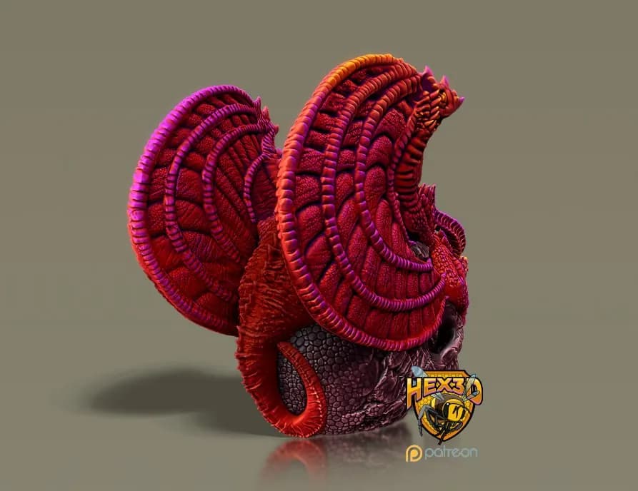 STL - Calavera de Dragón Hex3D