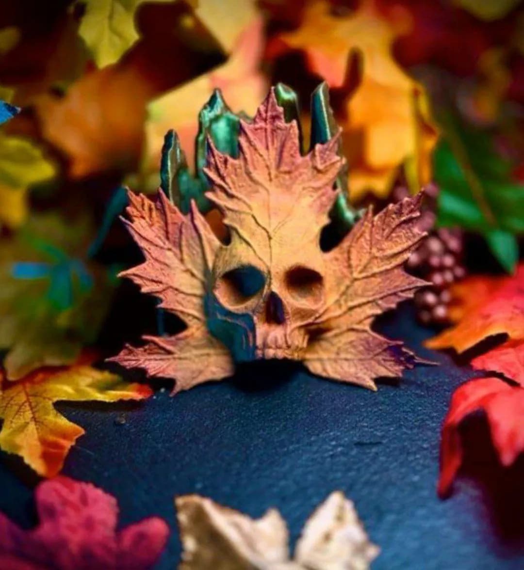STL - Calavera de hoja de otoño