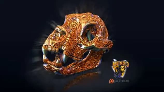 STL - Calavera de león ornamentada