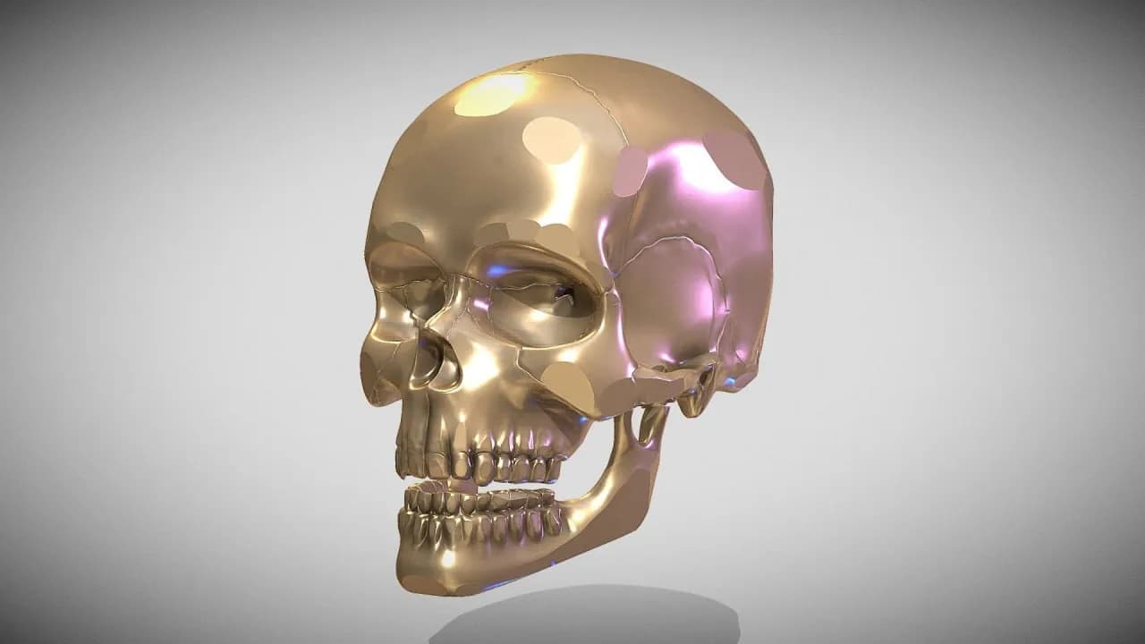 STL - Calavera Dorada para Impresión 3D