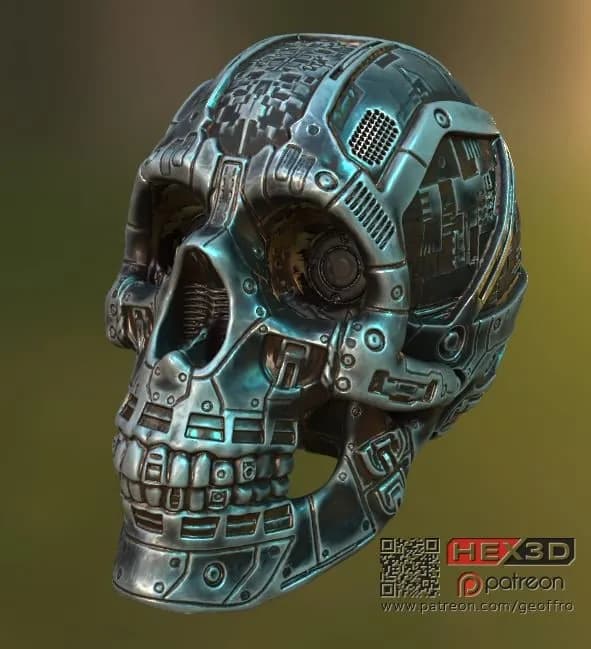 STL - Calavera Mecánica Hex3D