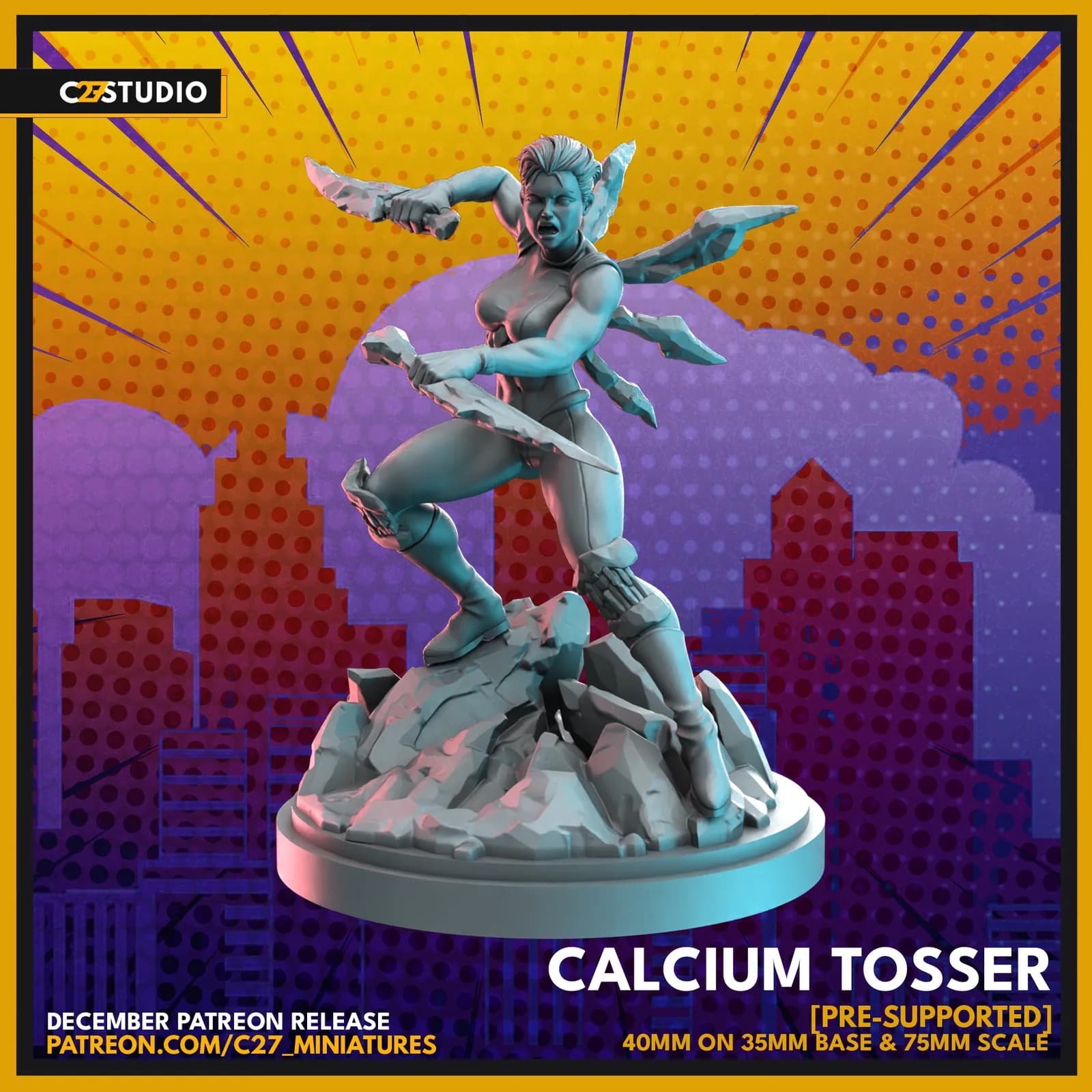 STL - calcium tosser figura de acción render 2
