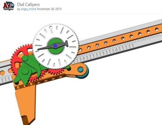 STL - Calibrador de precisión con dial render 3
