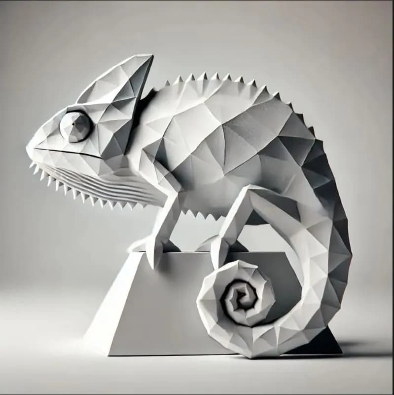 STL - Camaleón estilo low poly