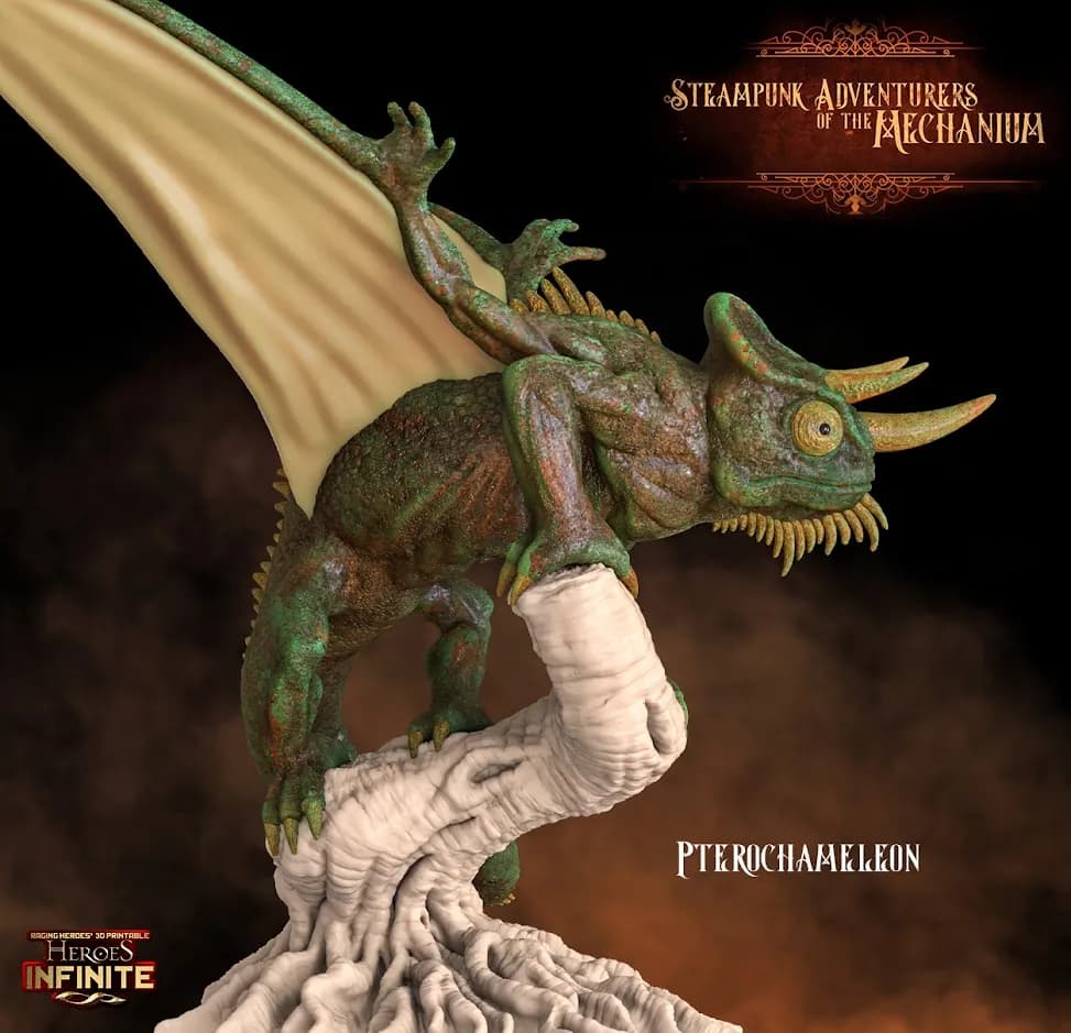 STL - Camaleón Pterodáctilo Steampunk