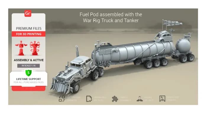 STL - Camión War Rig Mad Max render 2