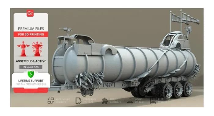 STL - Camión War Rig Mad Max render 3