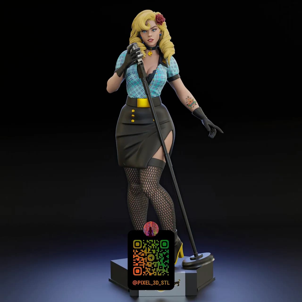 STL - Cantante Rockabilly Estilo Pin up