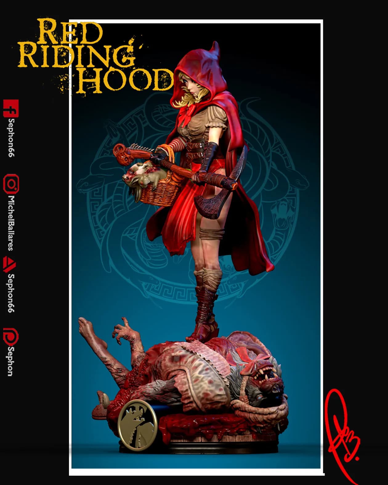 STL - Caperucita Roja vs Lobo Feroz render 4