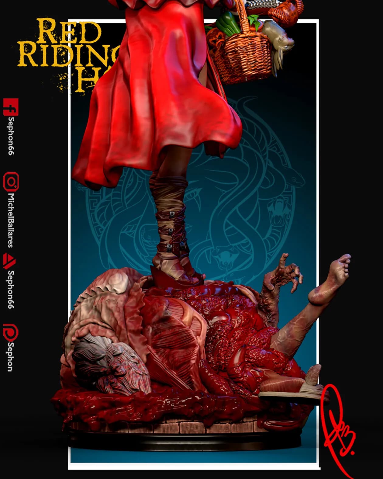 STL - Caperucita Roja vs Lobo Feroz render 5