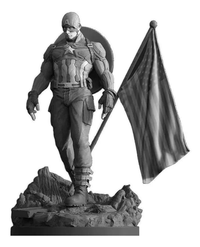 STL - capitan america hight poly