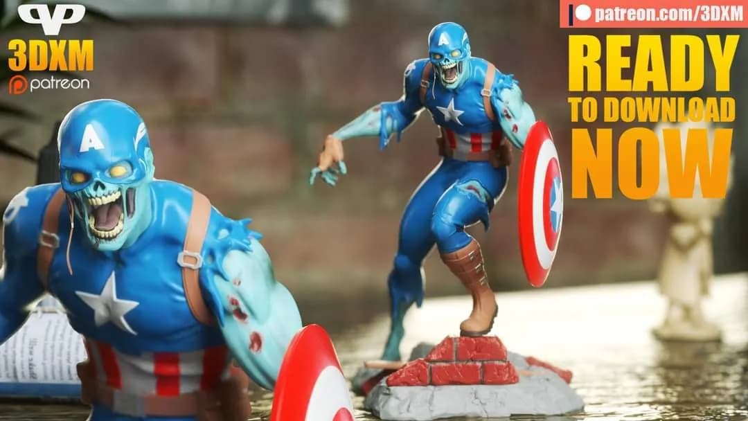 STL - Capitán América Zombie