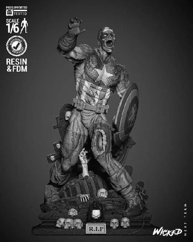 STL - Capitán América Zombie 2