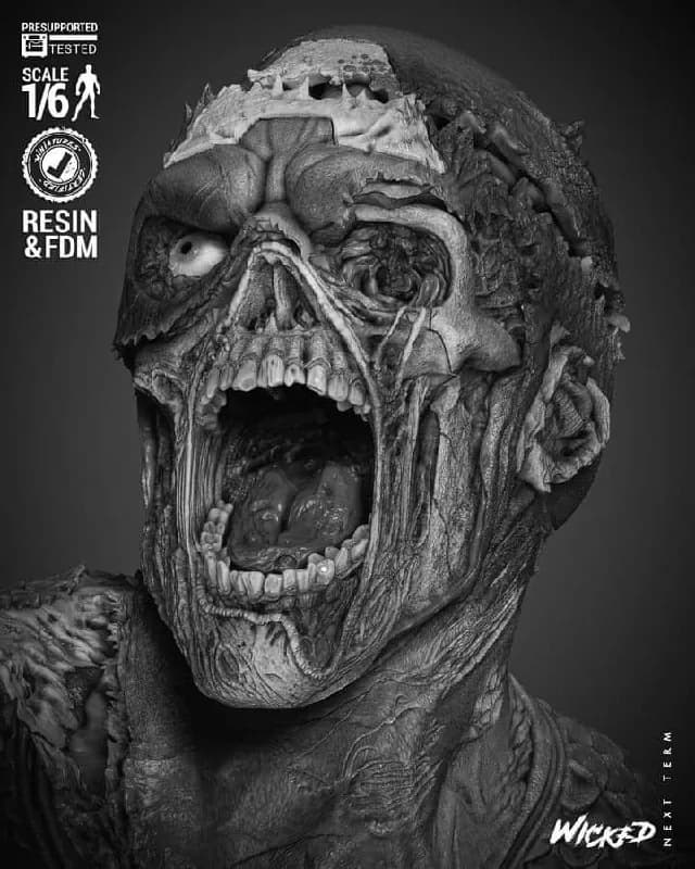 STL - Capitán América Zombie 2 render 3