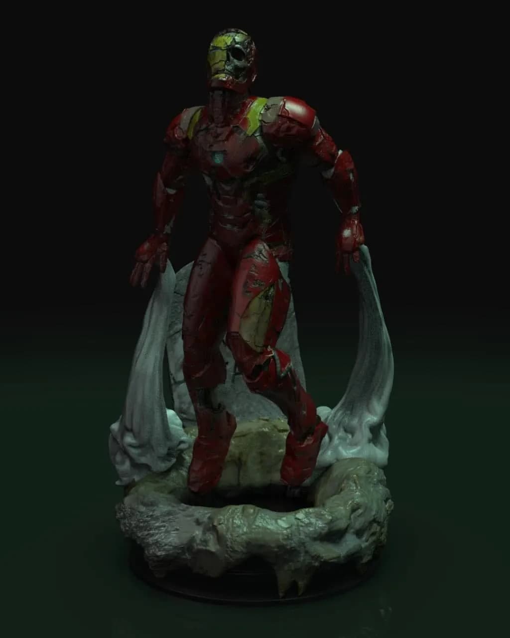 STL - Capitán América Zombie 2 render 5