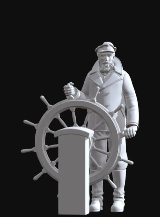 STL - Capitán de barco con timón