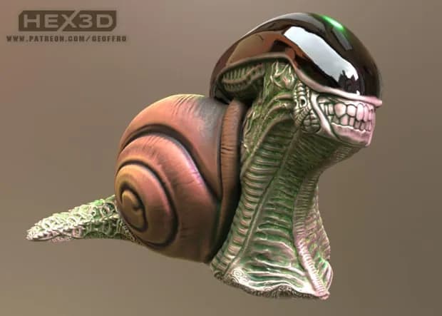 STL - Caracol Alien de Hex3D