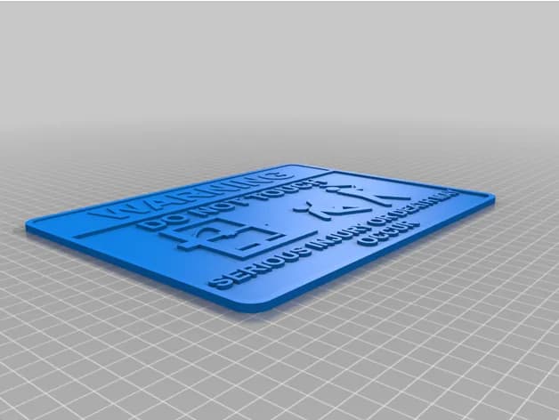 STL - Cartel de advertencia 'No tocar' render 3