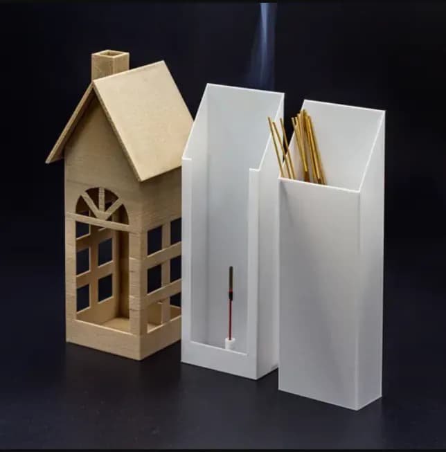 STL - Casa para incienso con chimenea render 3