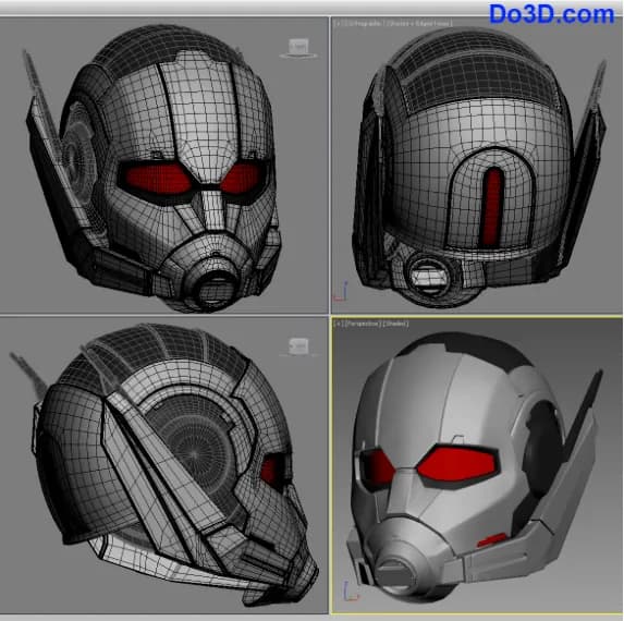 STL - Casco de Ant Man render 4