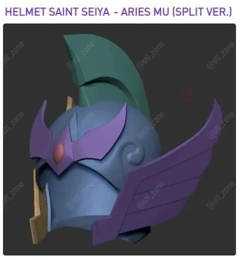 STL - Casco de Aries Mu Saint Seiya