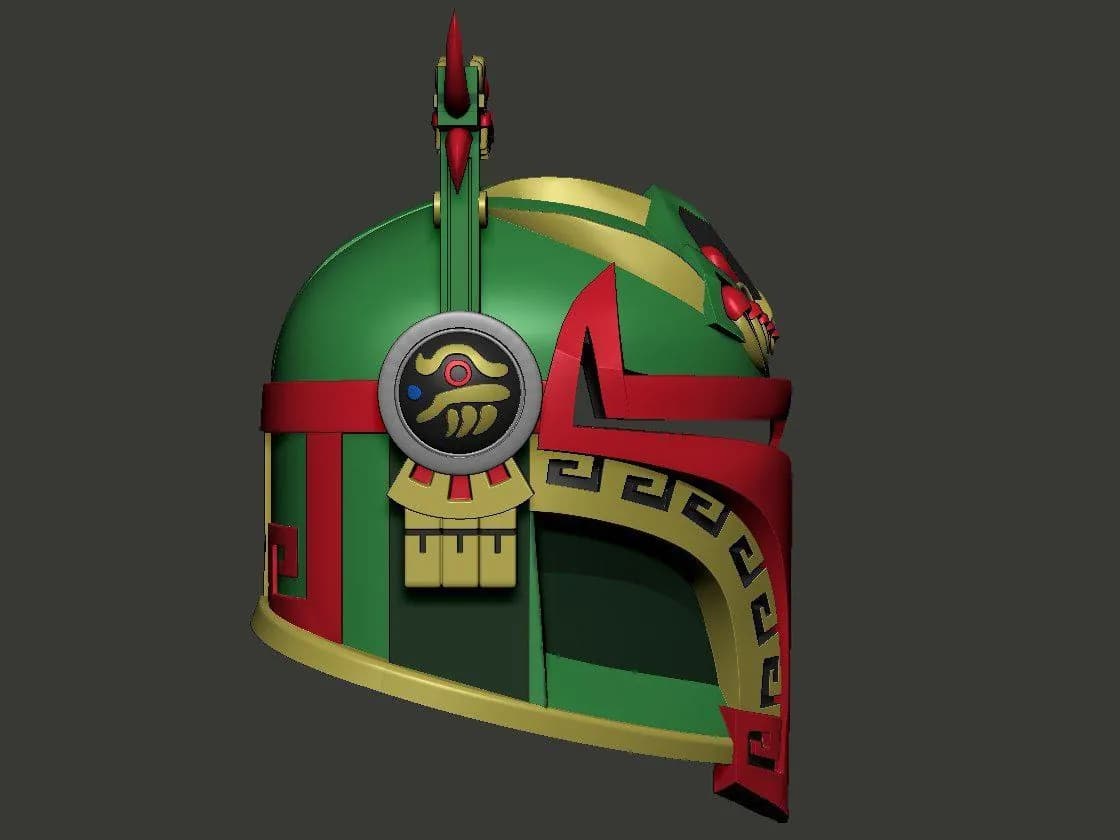 STL - Casco de Boba Fett estilo Azteca render 2