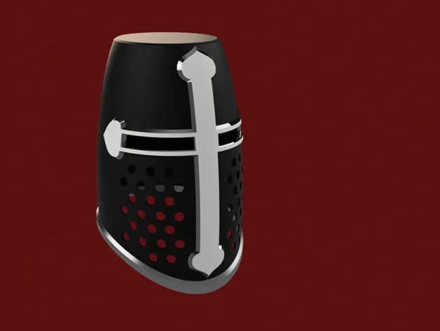 STL - casco de caballero teuton render 2