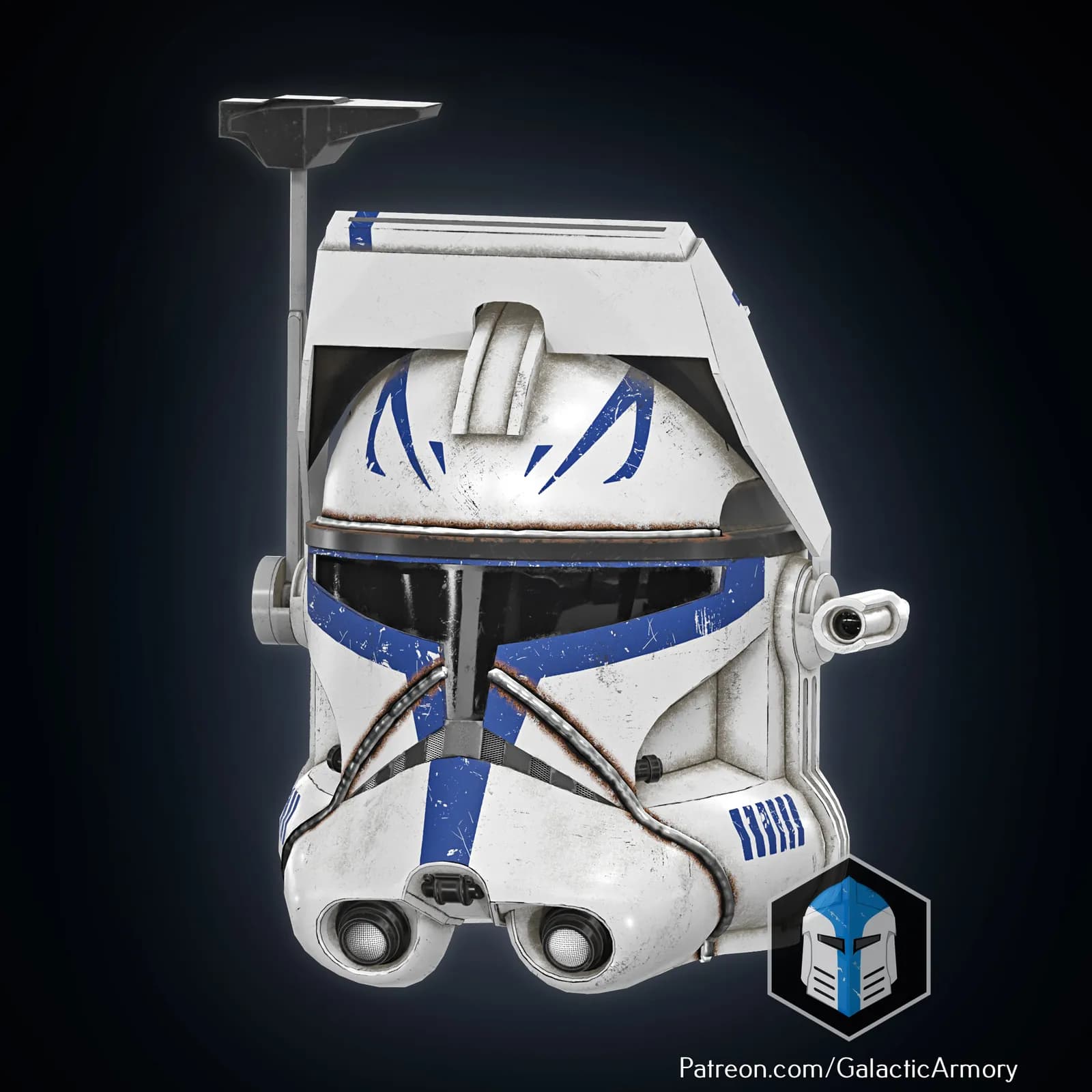 STL - Casco de Capitán Rex de Star Wars render 2