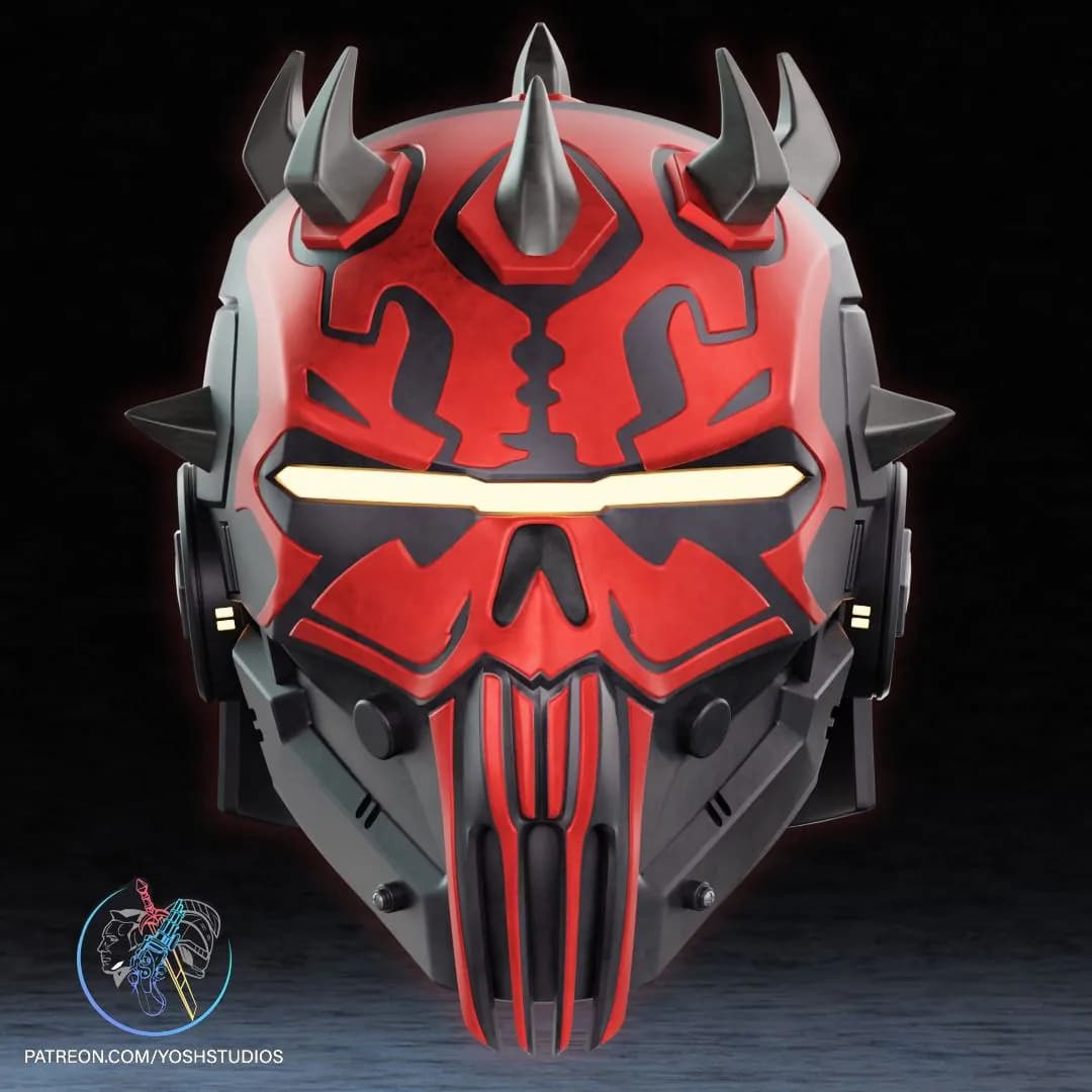 STL - Casco de Darth Maul con cuernos