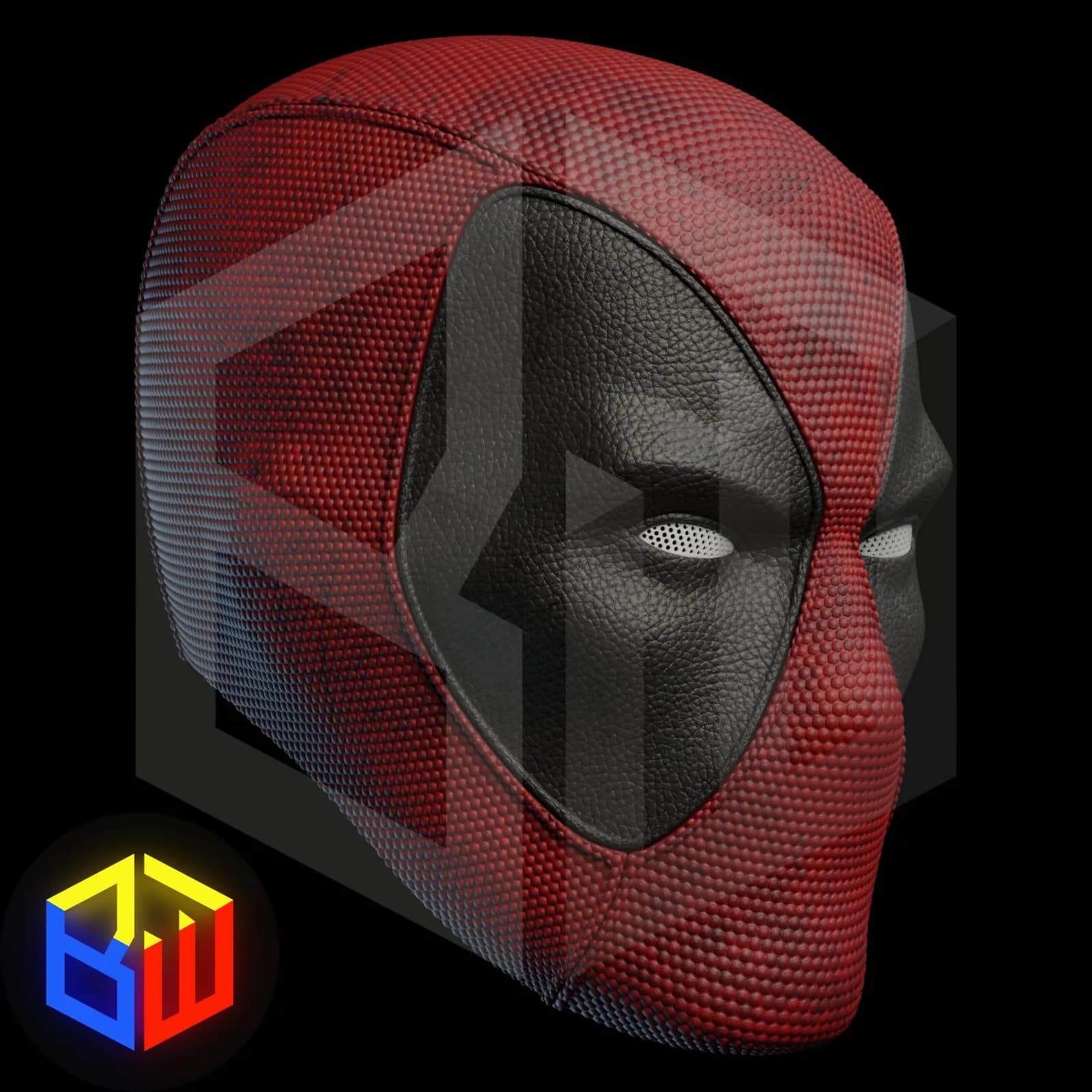 STL - Casco de Deadpool estilo cómic render 4
