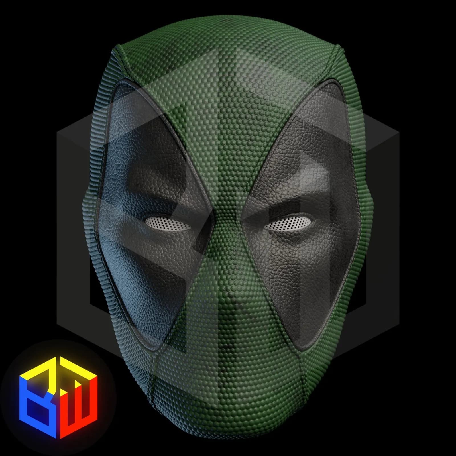 STL - Casco de Deadpool estilo cómic render 5