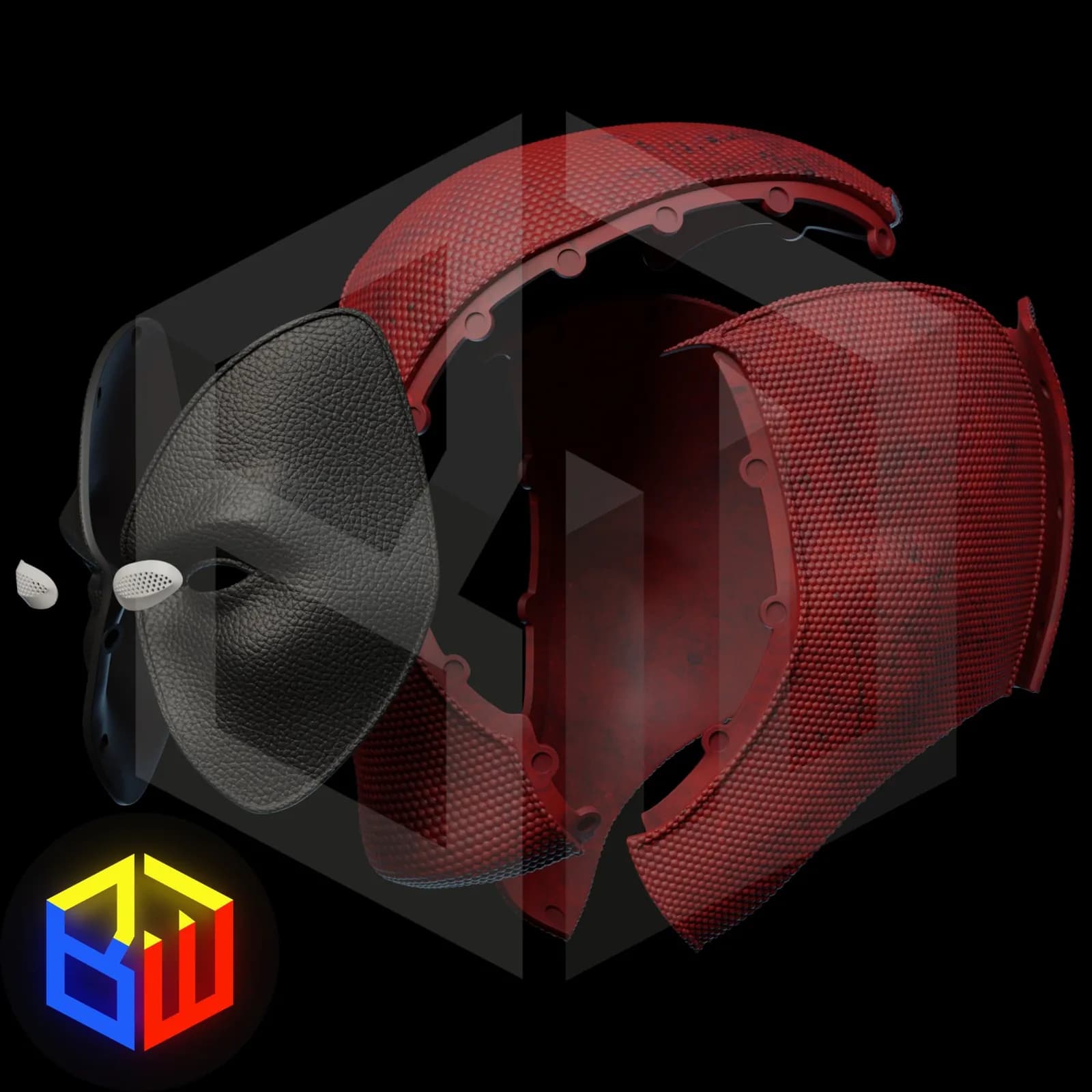 STL - Casco de Deadpool estilo cómic