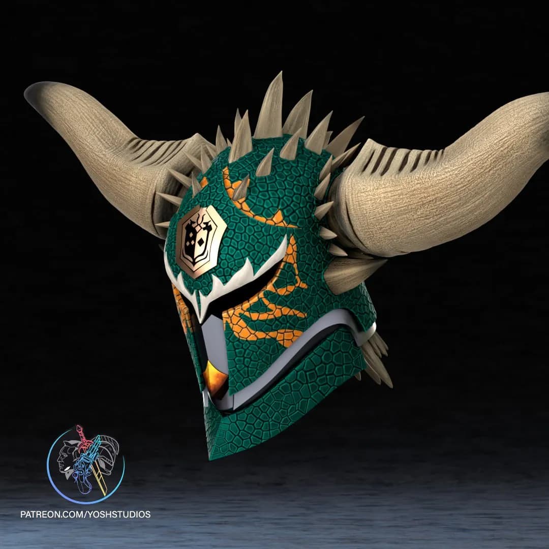 STL - Casco de dragón Nergigante render 3