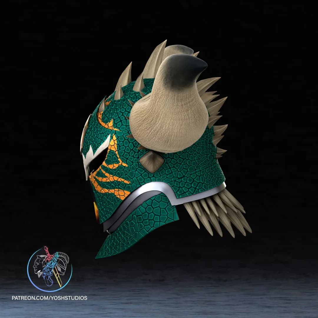 STL - Casco de dragón Nergigante render 4