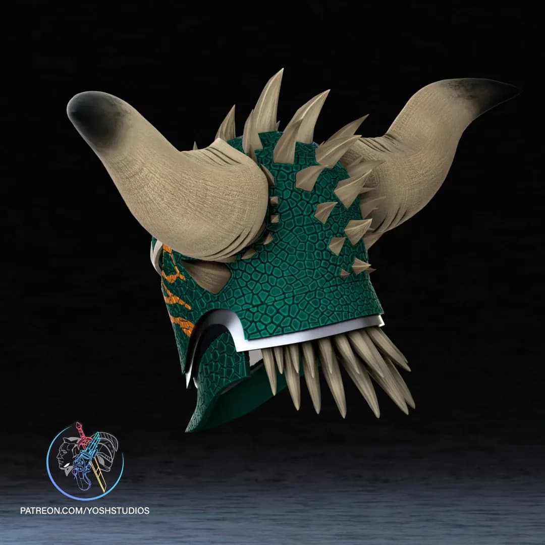 STL - Casco de dragón Nergigante render 5