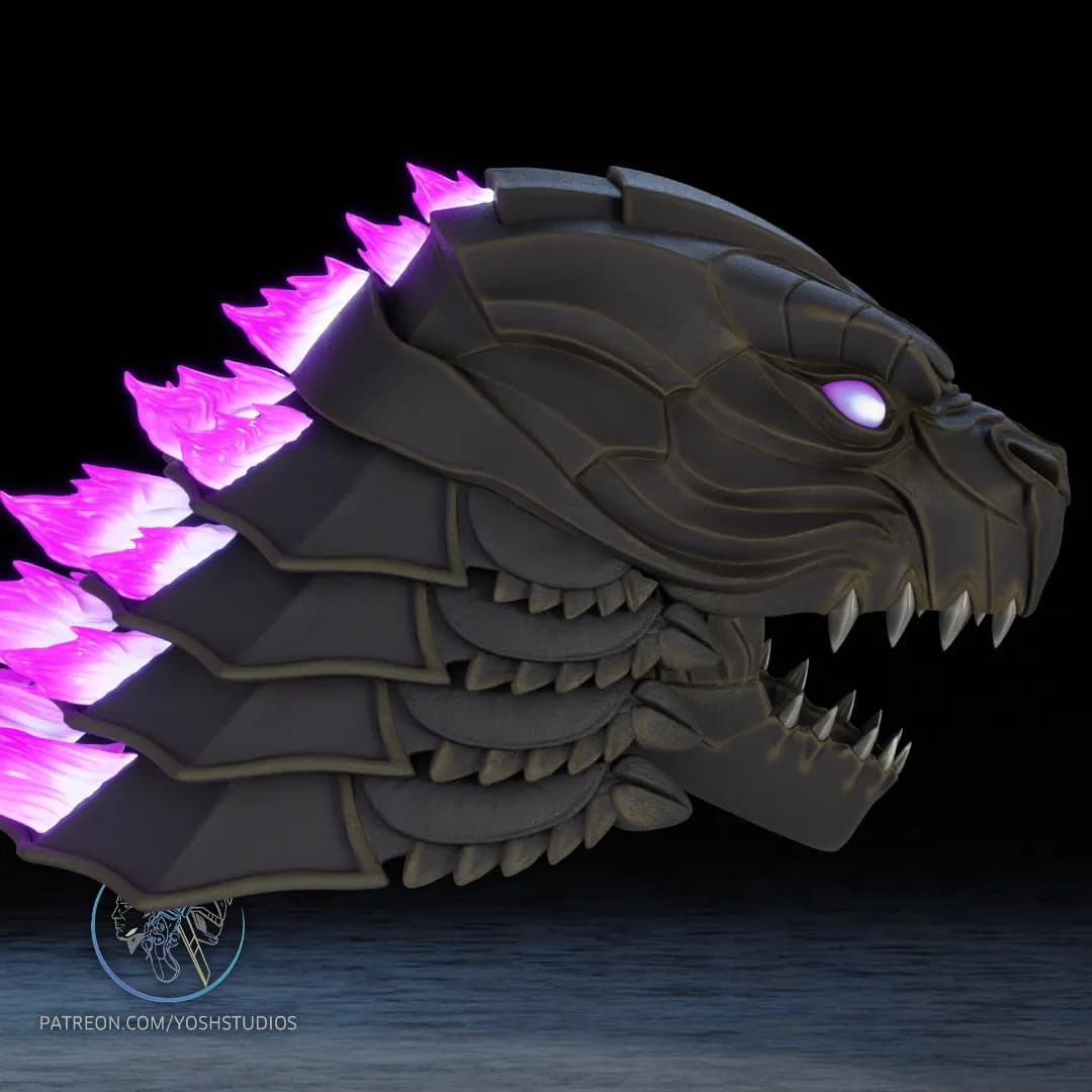 STL - Casco de Godzilla 2 render 4