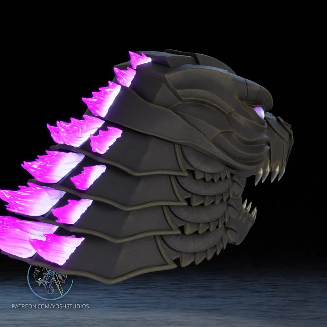 STL - Casco de Godzilla 2 render 5