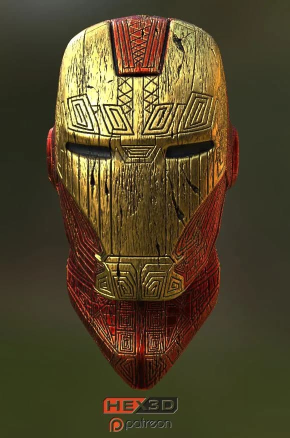 STL - Casco de Iron Man con Diseño Tiki