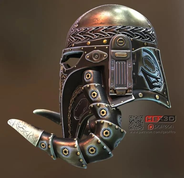 STL - Casco de Mandaloriano Estilo "Myth"