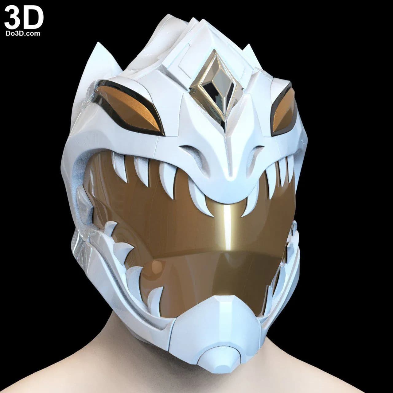 STL - White Power Ranger Helmet