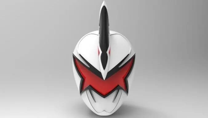 STL - White Dino Power Ranger Helmet