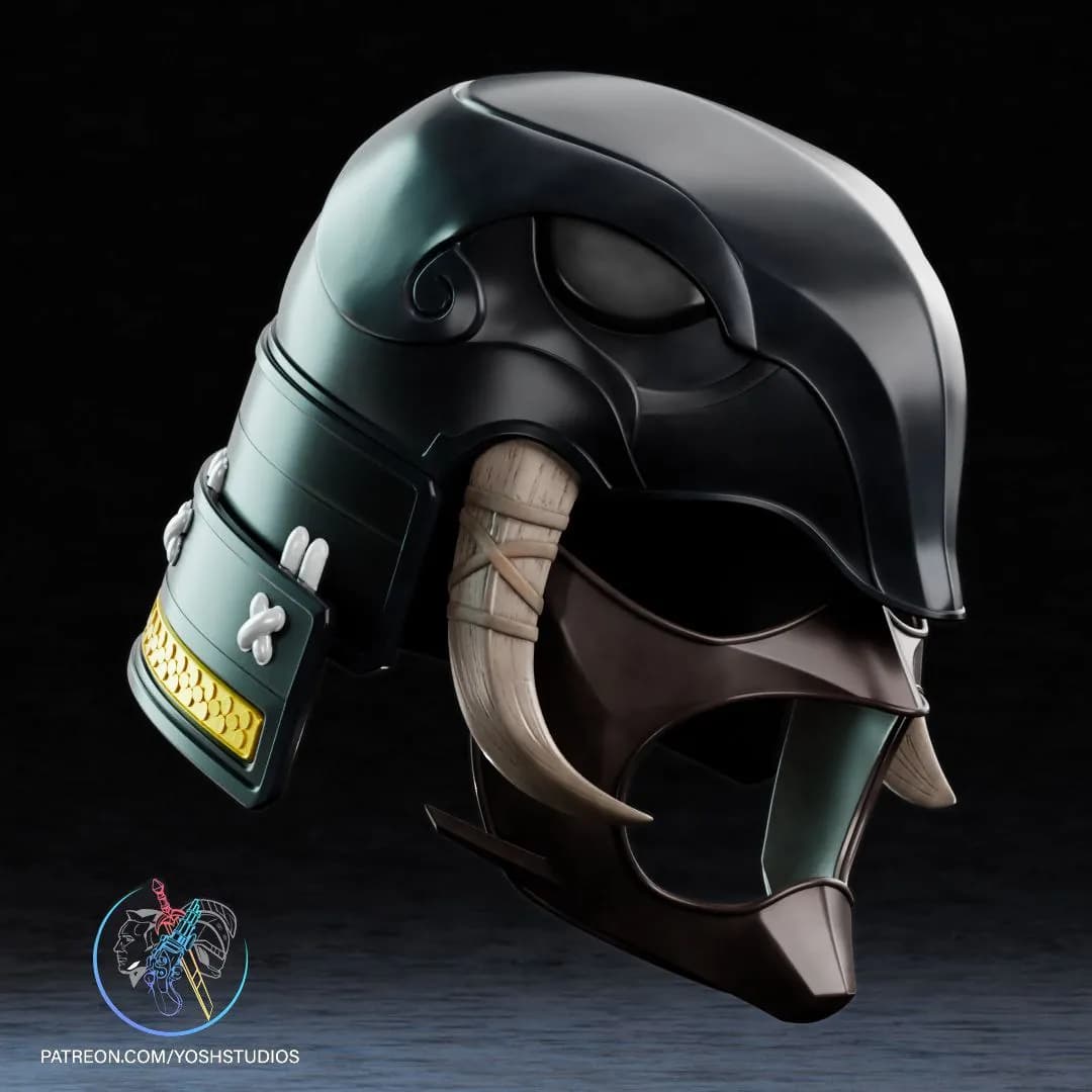 STL - Casco de Samurai Negro