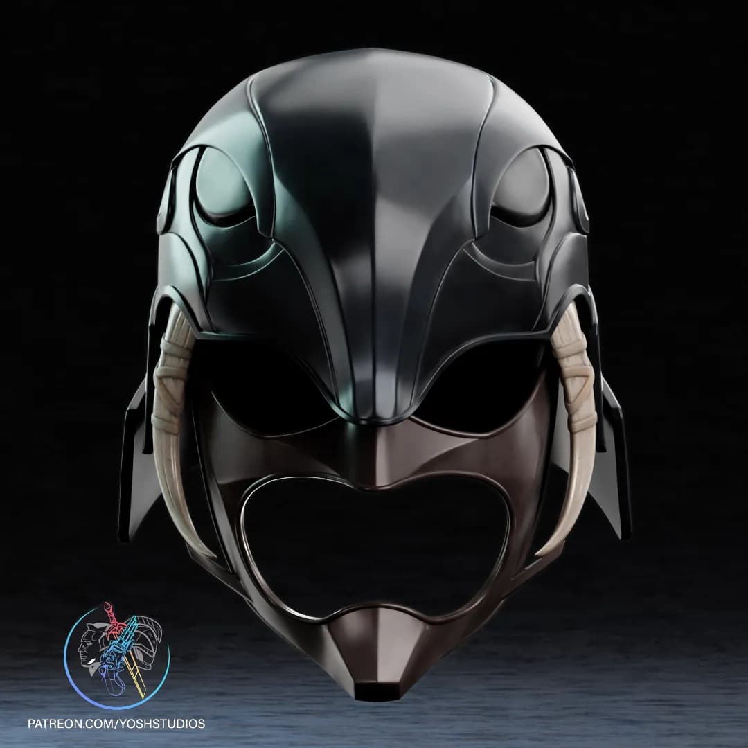 STL - Casco de Samurai Negro render 2