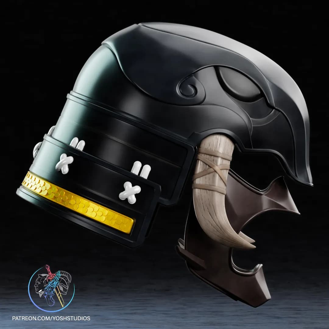 STL - Casco de Samurai Negro render 4