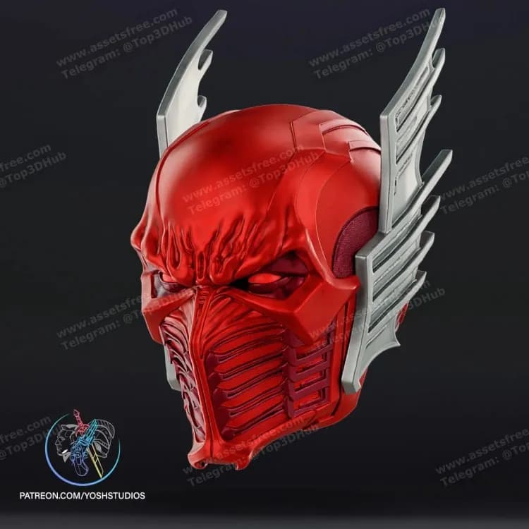 STL - Casco de samurái rojo