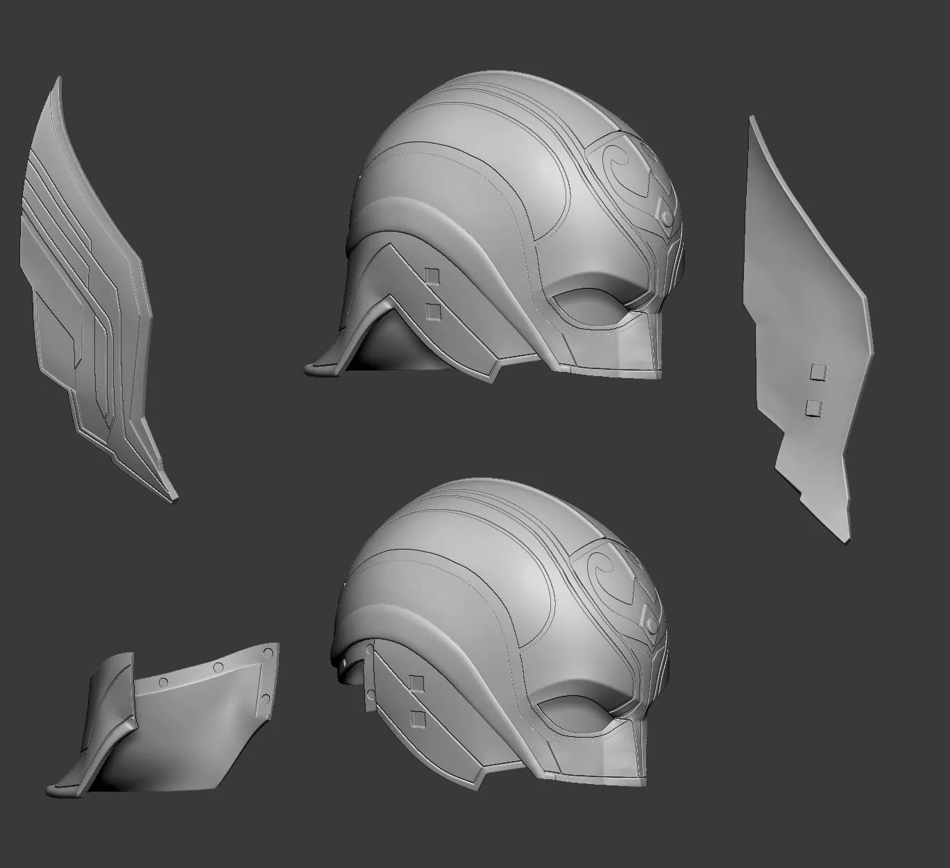 STL - Casco de Thor Estilo Lady 3 render 3